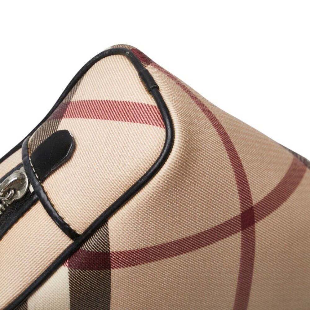 Burberry Nova Check Pouch Beige Tan Black Multicolor Leather - Picture 7 of 9